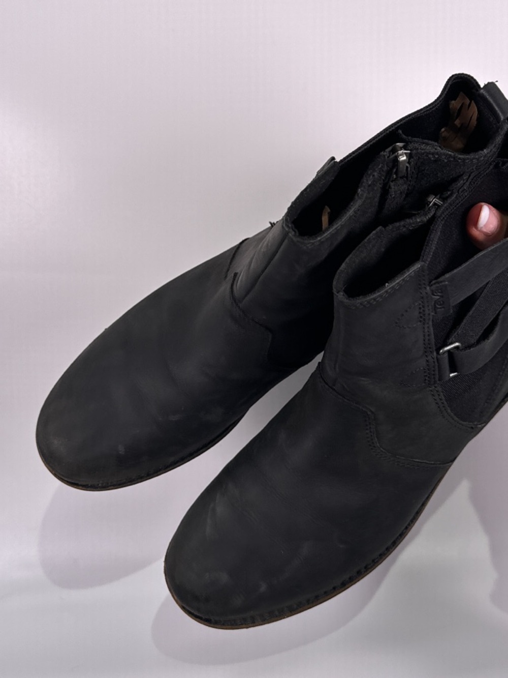 Teva Ellery Ankle WP Boot Strappy Waterproof Leather Black Size 8 - Picture 7 of 11